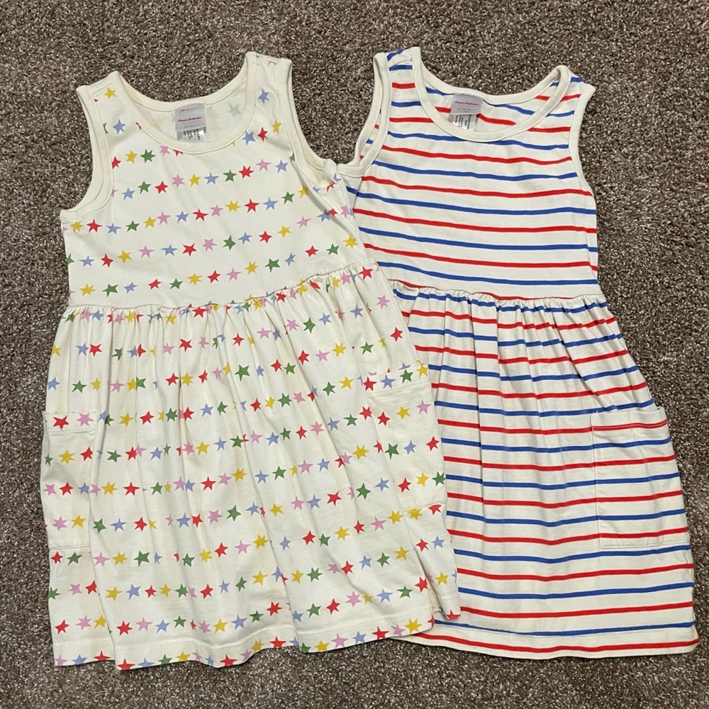 EUC Hanna Andersson Sleeveless Playground Dress w/ Pockets size 6-7 - Picture 2 of 8